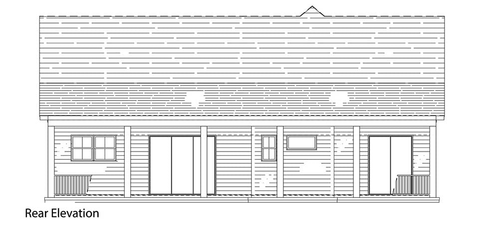 Country, Farmhouse, New American Style, Ranch Plan with 1646 Sq. Ft., 3 Bedrooms, 2 Bathrooms, 2 Car Garage Picture 4