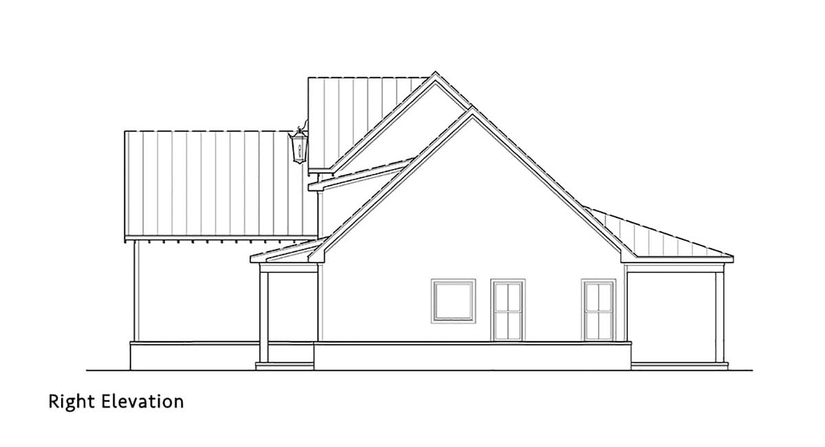 Country, Craftsman, Farmhouse, Southern Plan with 2017 Sq. Ft., 3 Bedrooms, 3 Bathrooms, 3 Car Garage Picture 2