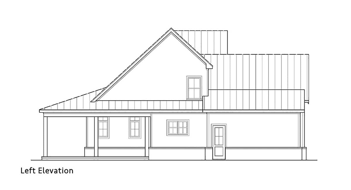 Country, Craftsman, Farmhouse, Southern Plan with 2017 Sq. Ft., 3 Bedrooms, 3 Bathrooms, 3 Car Garage Picture 3