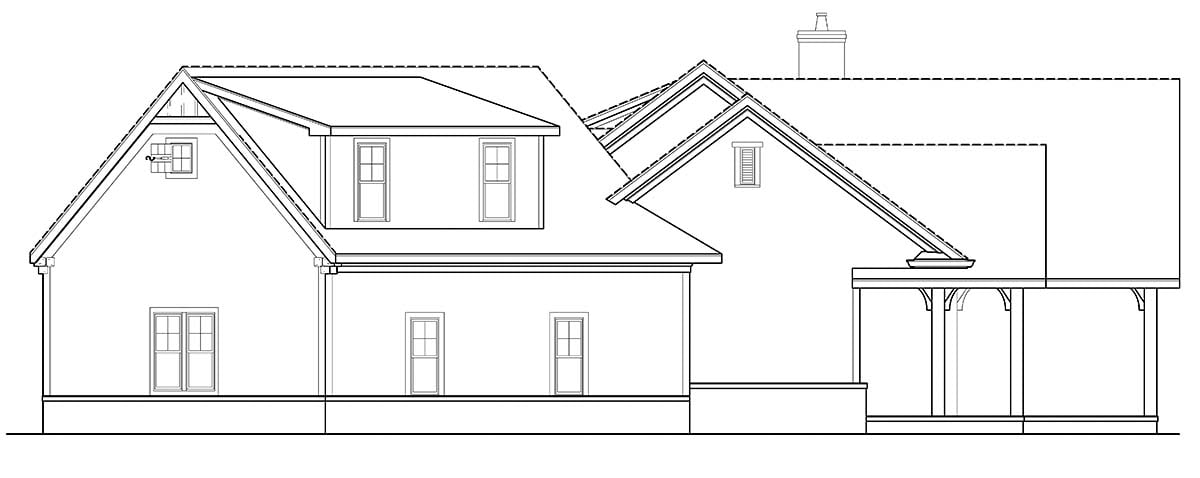 Country, Craftsman, Farmhouse, New American Style, Traditional Plan with 2537 Sq. Ft., 3 Bedrooms, 3 Bathrooms, 3 Car Garage Picture 2
