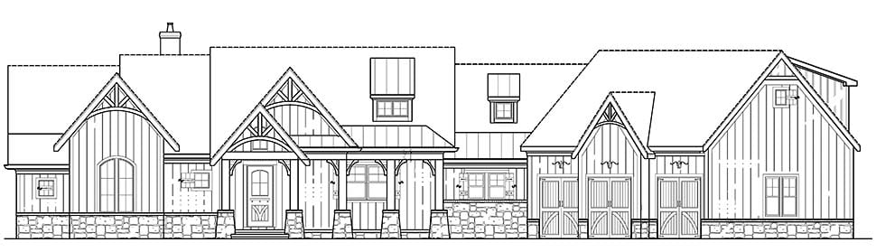 Country, Craftsman, Farmhouse, New American Style, Traditional Plan with 2537 Sq. Ft., 3 Bedrooms, 3 Bathrooms, 3 Car Garage Picture 4