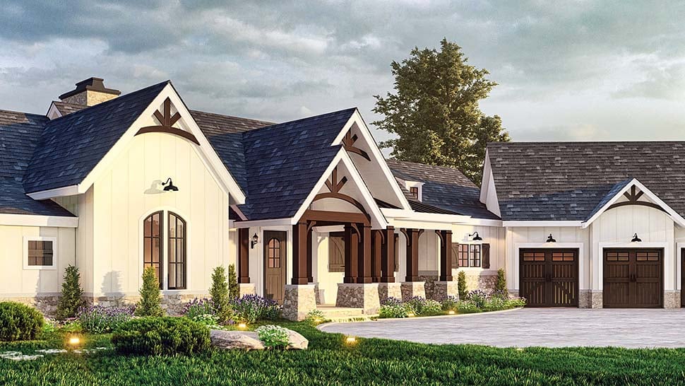 Country, Craftsman, Farmhouse, New American Style, Traditional Plan with 2537 Sq. Ft., 3 Bedrooms, 3 Bathrooms, 3 Car Garage Picture 9