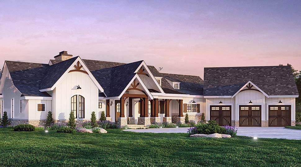 Country, Craftsman, Farmhouse, New American Style, Traditional Plan with 2537 Sq. Ft., 3 Bedrooms, 3 Bathrooms, 3 Car Garage Picture 10