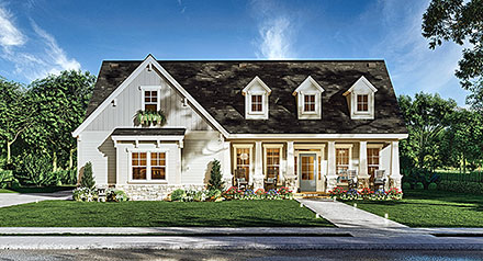 Craftsman New American Style Elevation of Plan 72262