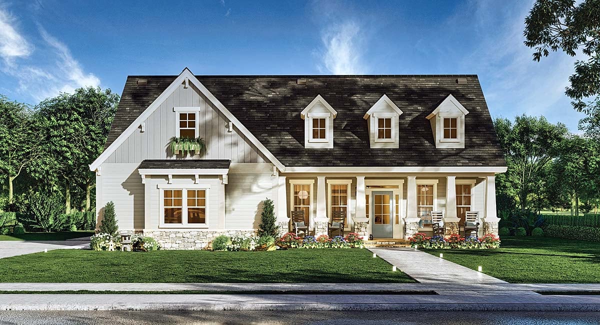 Craftsman, New American Style Plan with 1898 Sq. Ft., 3 Bedrooms, 3 Bathrooms, 2 Car Garage Elevation