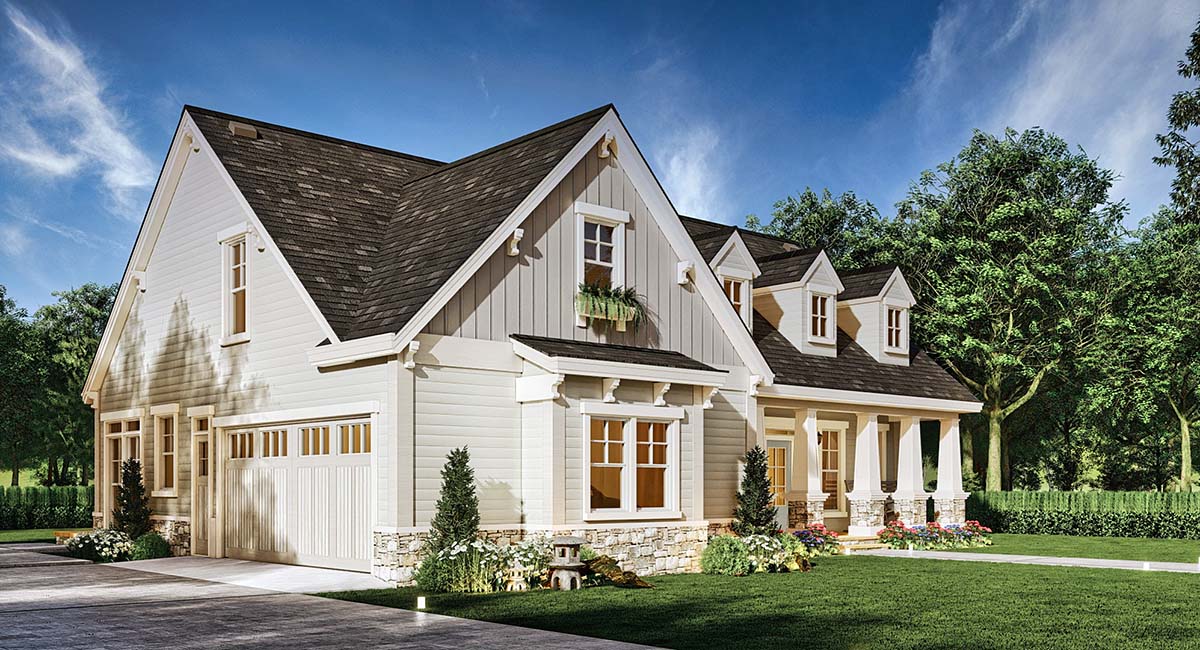 Craftsman, New American Style Plan with 1898 Sq. Ft., 3 Bedrooms, 3 Bathrooms, 2 Car Garage Picture 3
