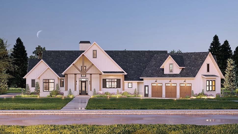 Country, Craftsman, Farmhouse, Traditional Plan with 3686 Sq. Ft., 4 Bedrooms, 4 Bathrooms, 3 Car Garage Picture 5
