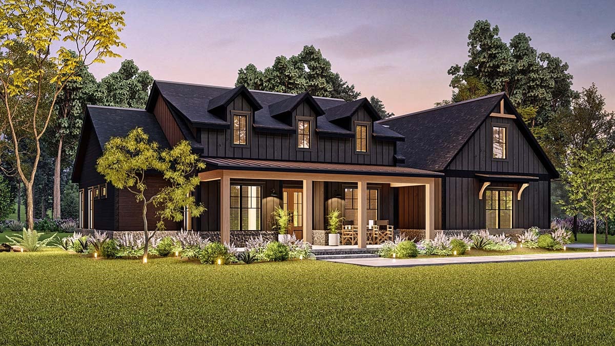 Country, Craftsman, Farmhouse, New American Style Plan with 2473 Sq. Ft., 3 Bedrooms, 3 Bathrooms, 3 Car Garage Picture 3