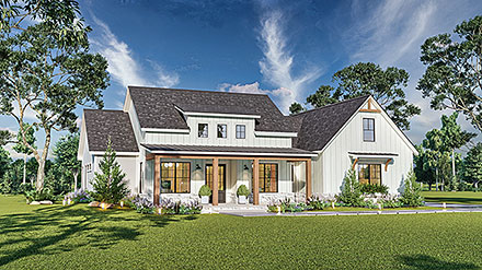 Country Farmhouse New American Style Elevation of Plan 72266