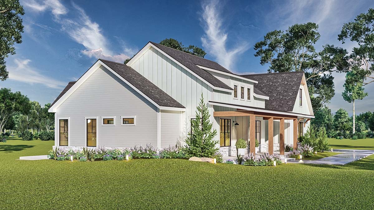 Country, Farmhouse, New American Style Plan with 2473 Sq. Ft., 3 Bedrooms, 3 Bathrooms, 3 Car Garage Picture 3