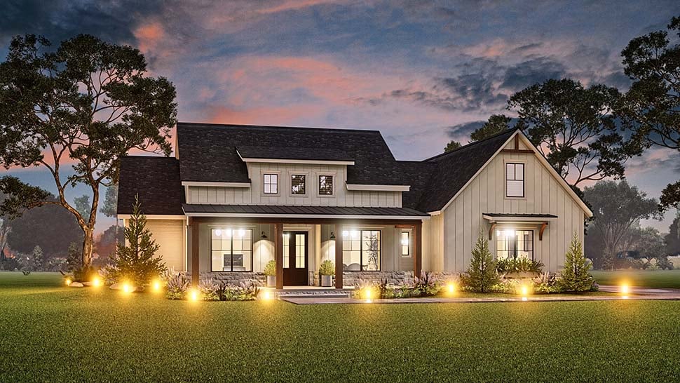 Country, Farmhouse, New American Style Plan with 2473 Sq. Ft., 3 Bedrooms, 3 Bathrooms, 3 Car Garage Picture 5
