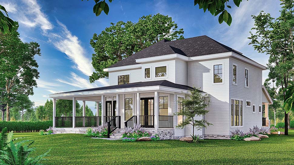 Craftsman, Farmhouse, New American Style, Traditional Plan with 2968 Sq. Ft., 4 Bedrooms, 4 Bathrooms, 2 Car Garage Picture 4