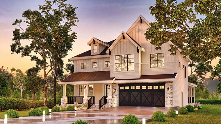 Craftsman, Farmhouse, New American Style, Traditional Plan with 2968 Sq. Ft., 4 Bedrooms, 4 Bathrooms, 2 Car Garage Picture 6
