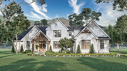 Country Craftsman Farmhouse New American Style Elevation of Plan 72268