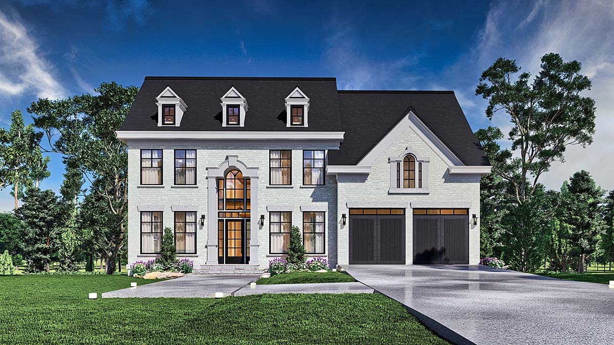 Colonial, Southern, Traditional Plan with 2848 Sq. Ft., 4 Bedrooms, 4 Bathrooms, 2 Car Garage Elevation
