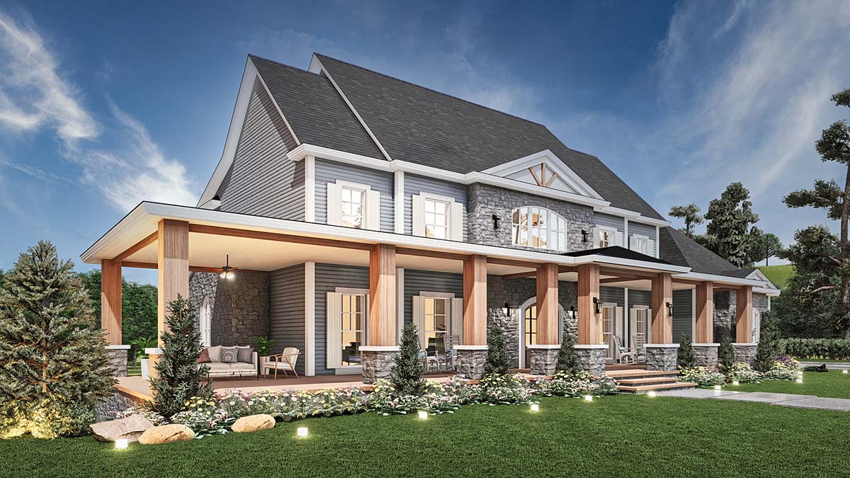 Country, Southern, Traditional Plan with 3986 Sq. Ft., 3 Bedrooms, 4 Bathrooms, 3 Car Garage Picture 3