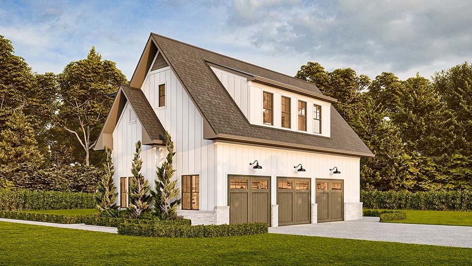 Country, New American Style, Traditional Plan with 940 Sq. Ft., 1 Bedrooms, 1 Bathrooms, 3 Car Garage Picture 4