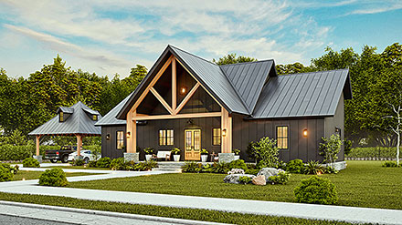 Country Craftsman Farmhouse Elevation of Plan 72273