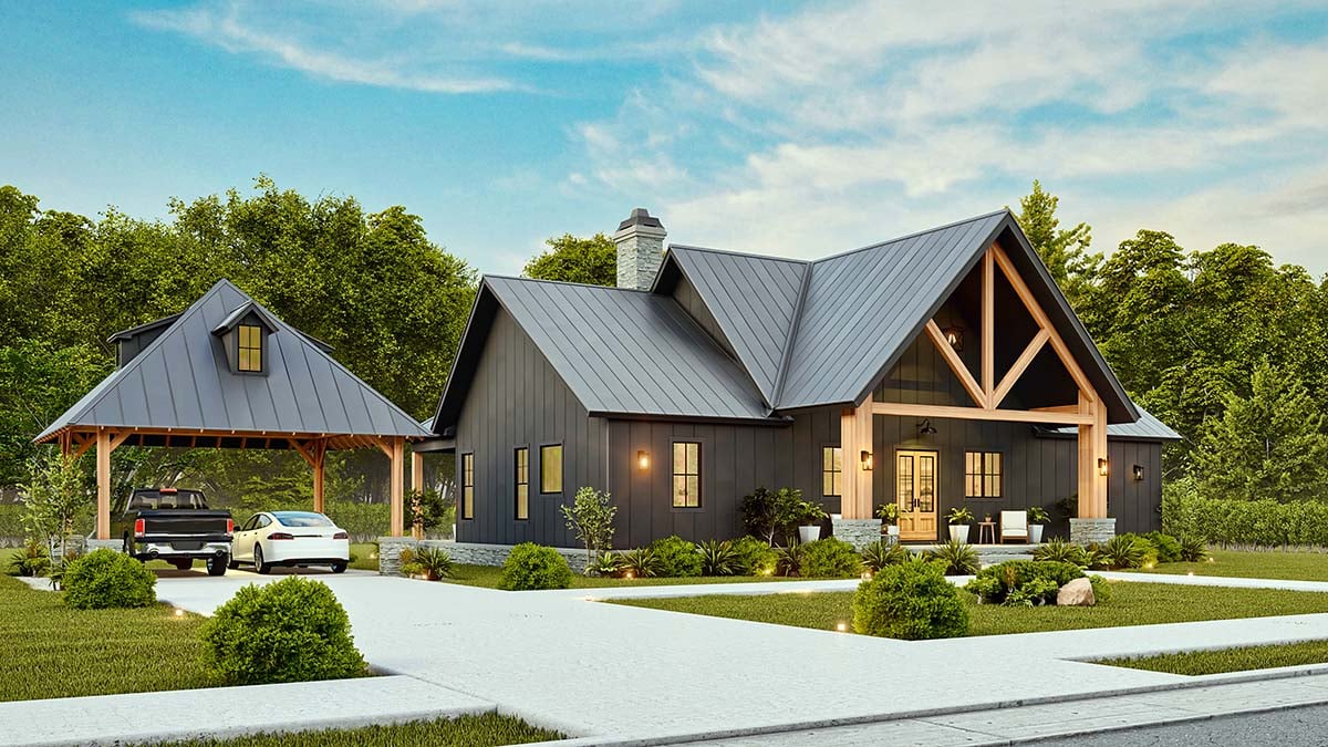 Country, Craftsman, Farmhouse Plan with 1849 Sq. Ft., 3 Bedrooms, 3 Bathrooms, 2 Car Garage Picture 3