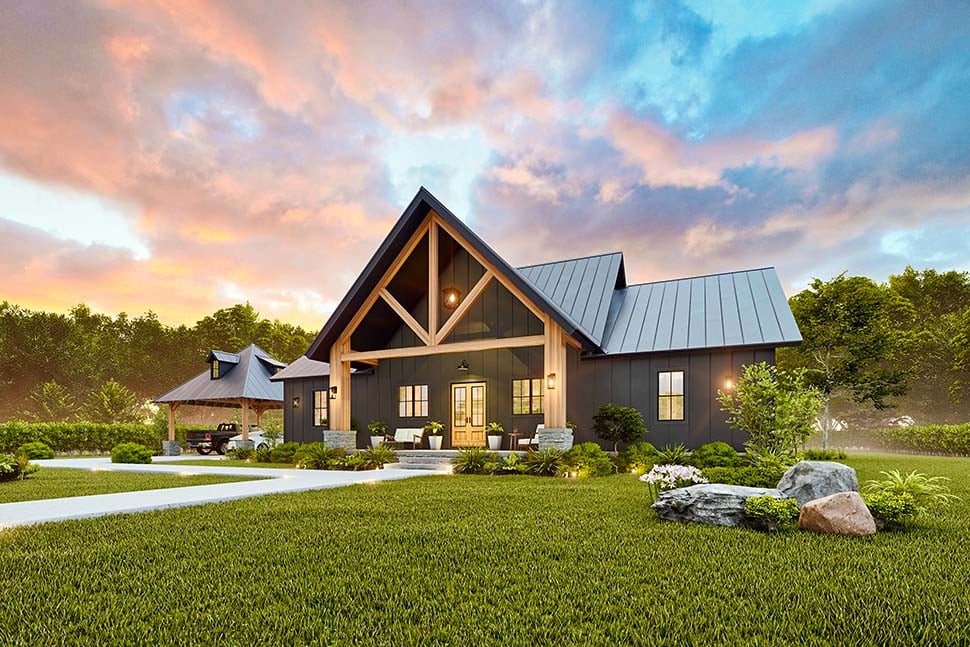 Country, Craftsman, Farmhouse Plan with 1849 Sq. Ft., 3 Bedrooms, 3 Bathrooms, 2 Car Garage Picture 5
