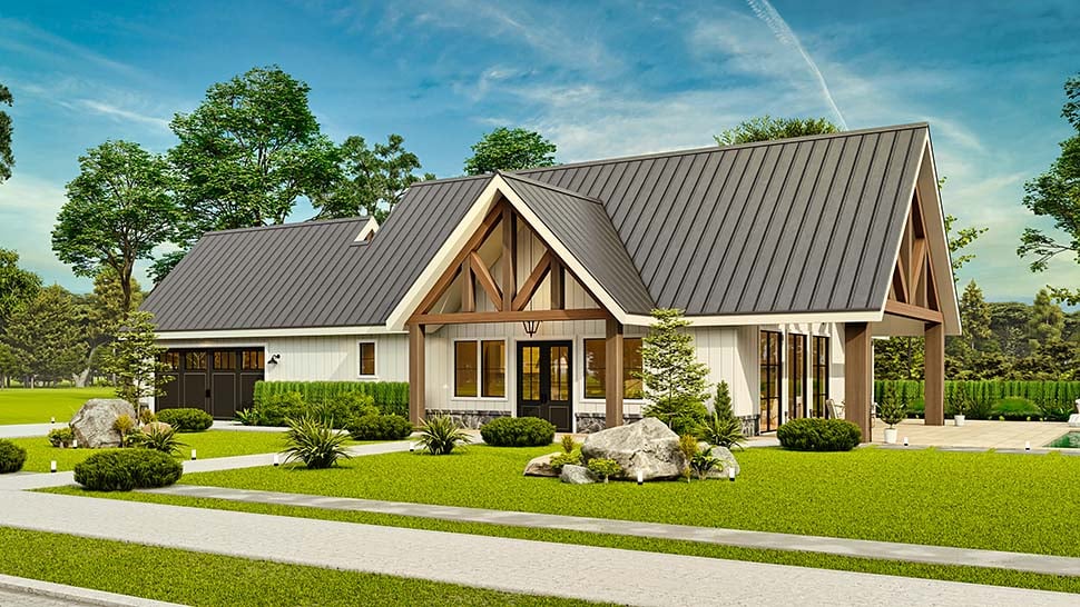 Country, Craftsman, Ranch Plan with 1983 Sq. Ft., 3 Bedrooms, 2 Bathrooms, 2 Car Garage Picture 4