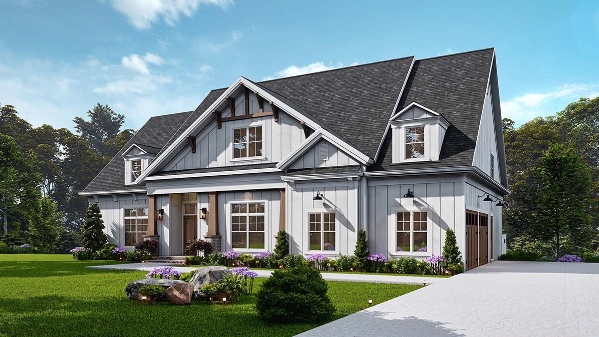 Country, Craftsman, New American Style, Traditional Plan with 3350 Sq. Ft., 4 Bedrooms, 5 Bathrooms, 2 Car Garage Picture 2