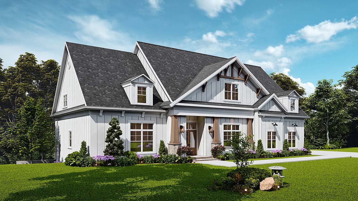 Country, Craftsman, New American Style, Traditional Plan with 3350 Sq. Ft., 4 Bedrooms, 5 Bathrooms, 2 Car Garage Picture 3