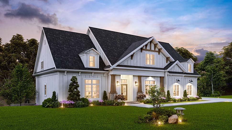 Country, Craftsman, New American Style, Traditional Plan with 3350 Sq. Ft., 4 Bedrooms, 5 Bathrooms, 2 Car Garage Picture 5