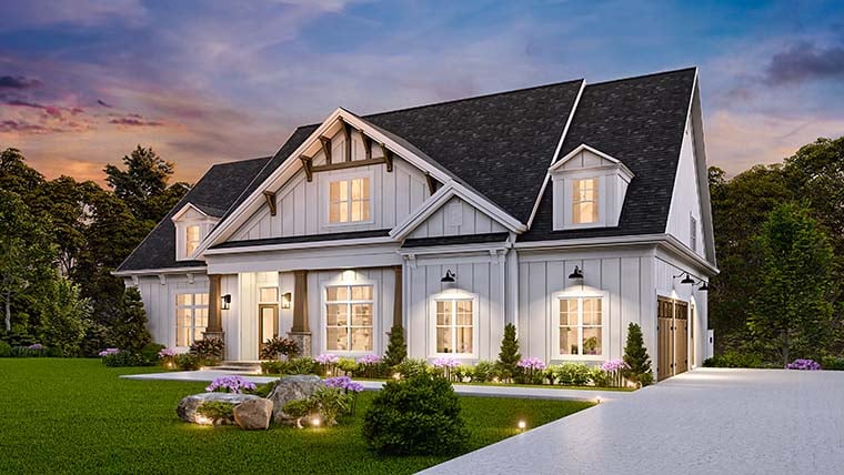 Country, Craftsman, New American Style, Traditional Plan with 3350 Sq. Ft., 4 Bedrooms, 5 Bathrooms, 2 Car Garage Picture 6