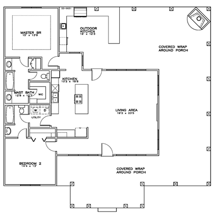 House Plan 72306 First Level Plan