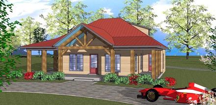 Cottage Florida Southern Elevation of Plan 72310