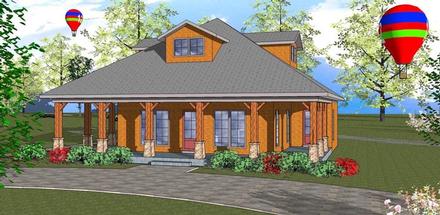 Cottage Florida Southern Elevation of Plan 72314