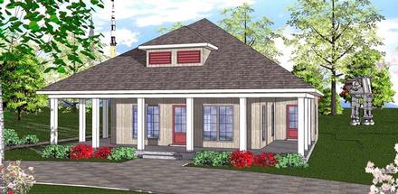 Cottage Florida Southern Elevation of Plan 72316