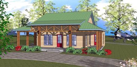 Cottage Florida Southern Elevation of Plan 72318