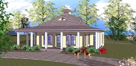 Cottage Florida Southern Elevation of Plan 72322