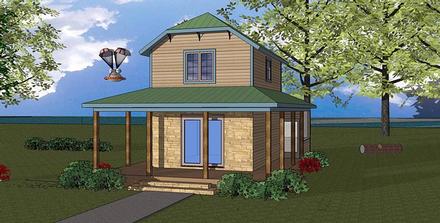 Cabin Cottage Southern Elevation of Plan 72327