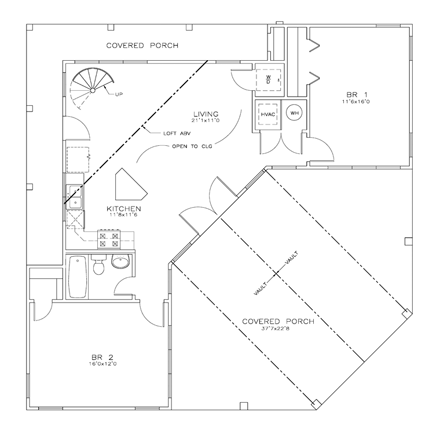 House Plan 72329 First Level Plan