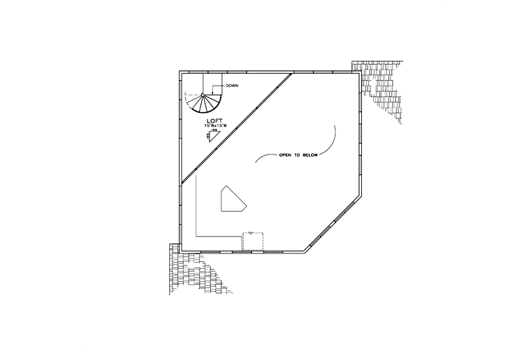 Cabin Cottage Southern Level Two of Plan 72332