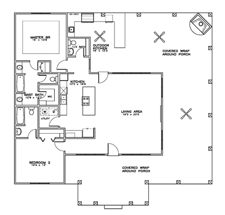 House Plan 72346 First Level Plan