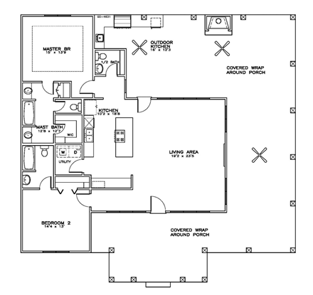 House Plan 72353 First Level Plan