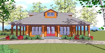 Cottage Florida Southern Elevation of Plan 72360