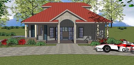 Contemporary Cottage Elevation of Plan 72375