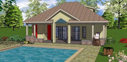 Contemporary Cottage Elevation of Plan 72376