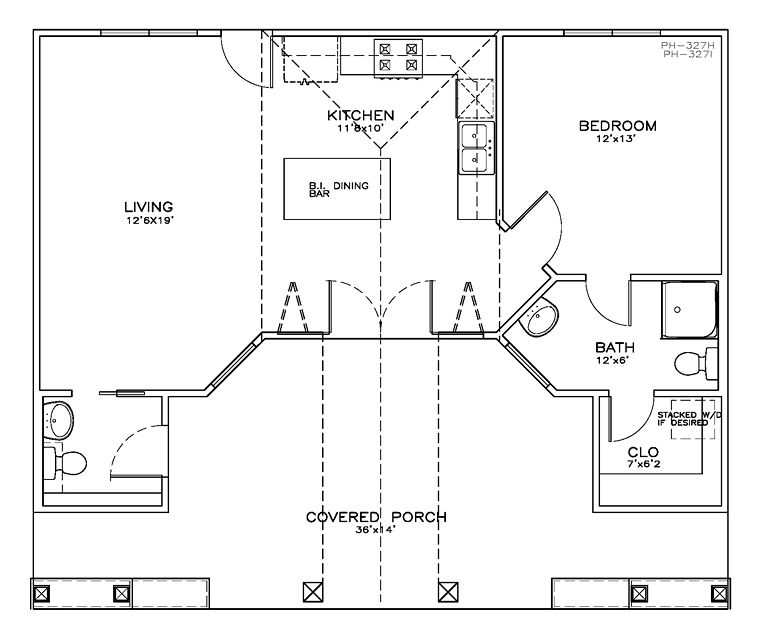 Contemporary Cottage Level One of Plan 72378