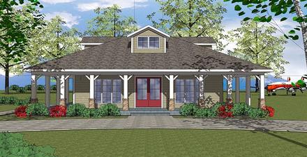 Bungalow Country Southern Elevation of Plan 72382