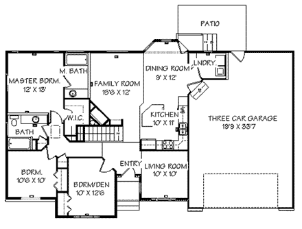 House Plan 72410 First Level Plan