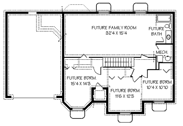 Traditional Lower Level of Plan 72413