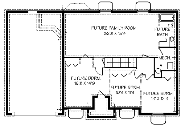 Traditional Lower Level of Plan 72416