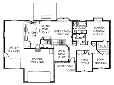 House Plan 72422 First Level Plan