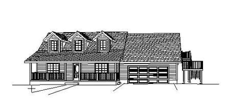 Colonial Elevation of Plan 72438